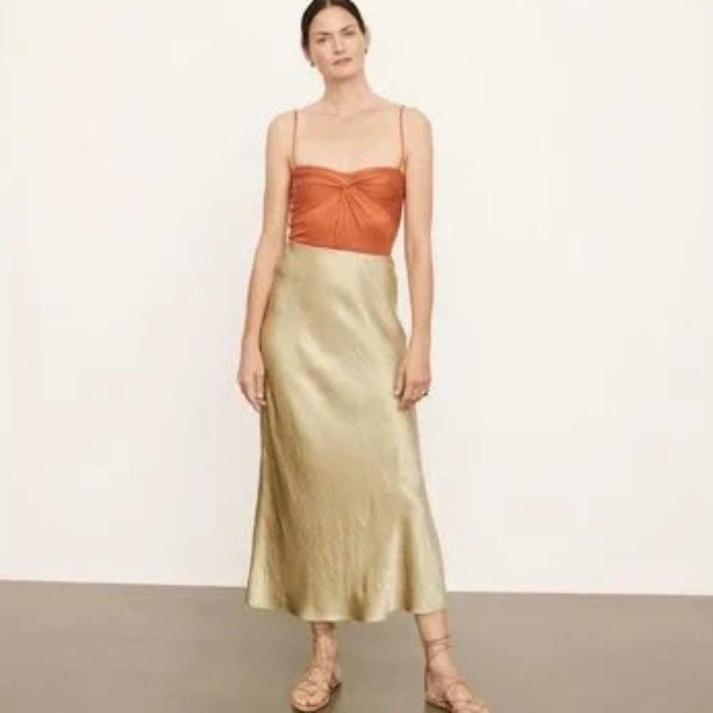 LIKE NEW Vince Side Slit Slip Skirt in Sage
